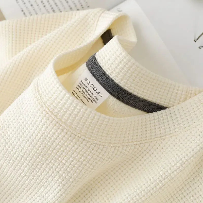 T-Shirt Homme Waffle Col Rond Manches Courtes – Respirant, Casual Été – CLEVI Paris