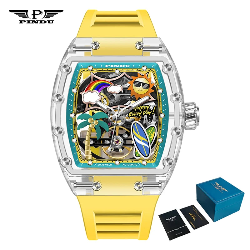 Montre Mécanique Transparente PINDU Homme – CLEVI Paris