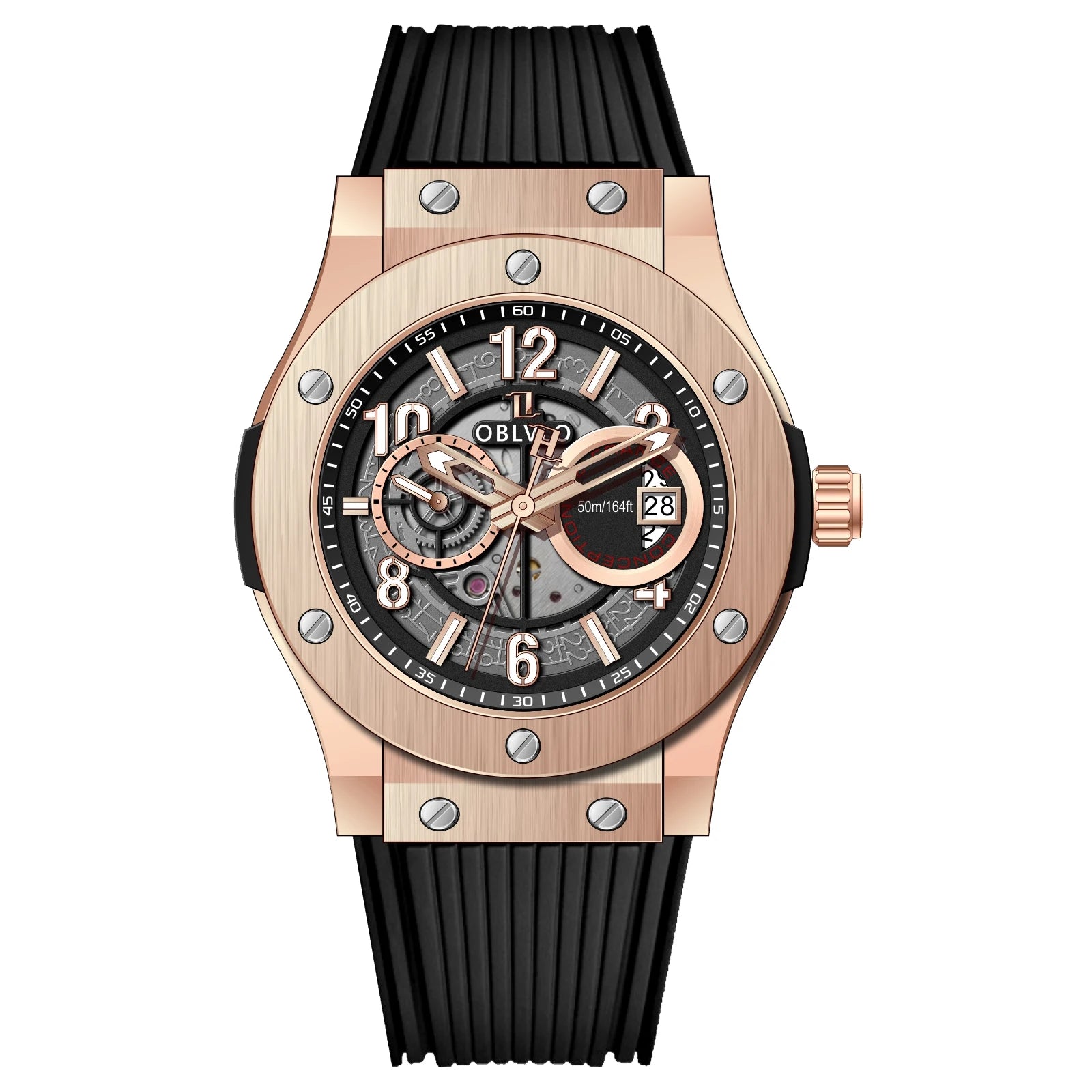 Montre Homme Mécanique Automatique Squelette Saphir 44mm – CLEVI Paris