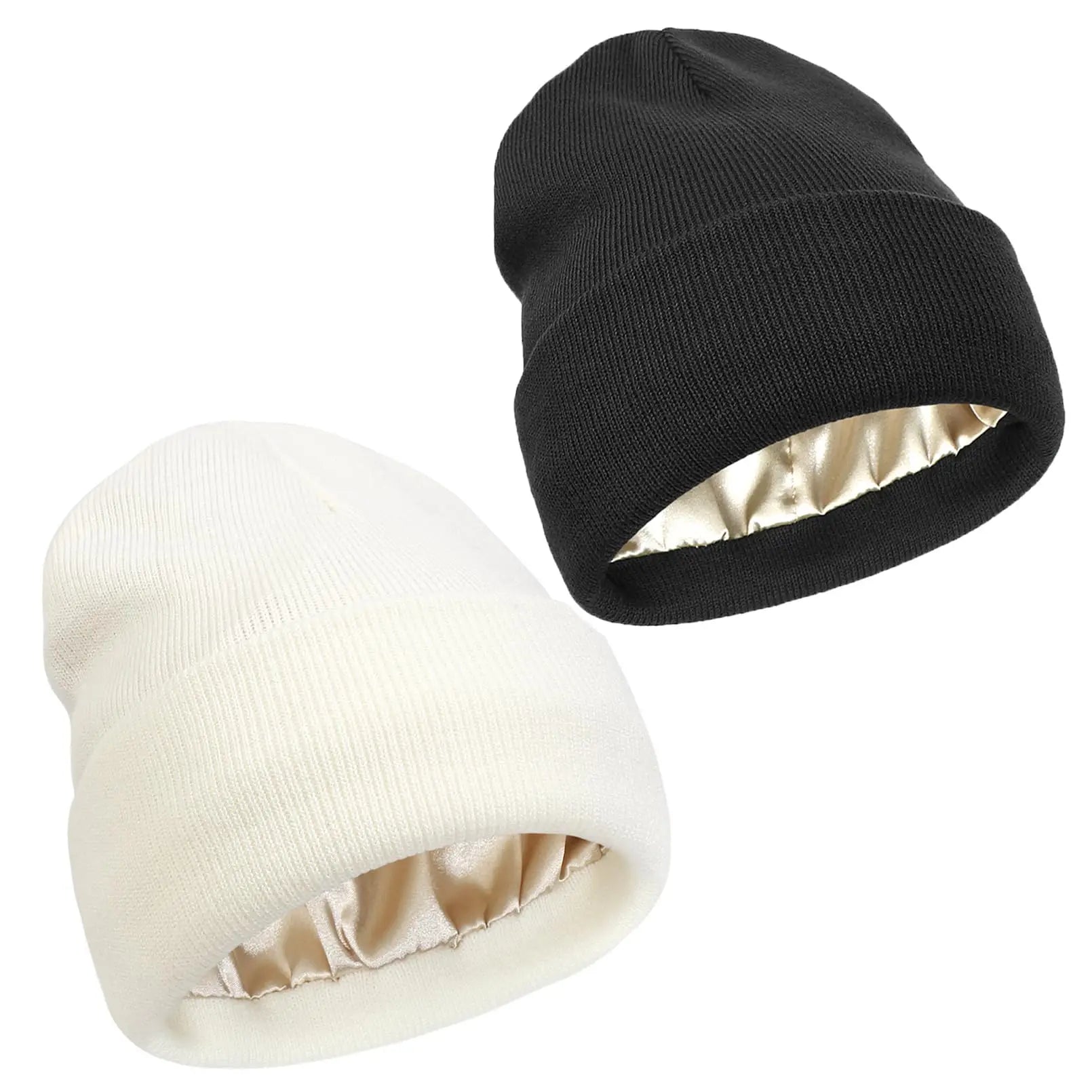 Bonnet Tricoté Doublé Satin Unisexe — CLEVI Paris