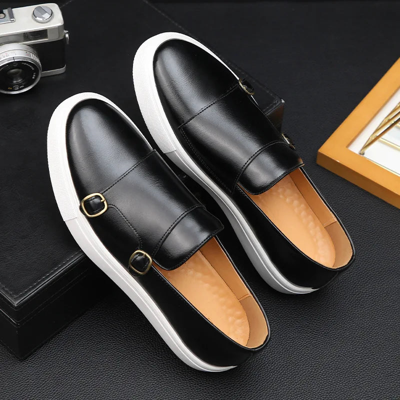 Mocassins Homme Style Britannique | Cuir Grain Serpent Slip-On
