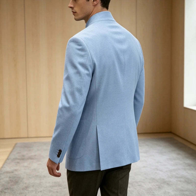 Blazer homme en lin – Col montant – CLEVI Paris