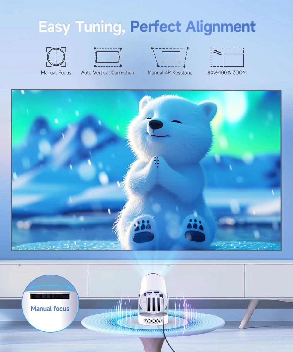 Vidéoprojecteur Mini Magcubic HY300 Pro+ – Android 14, WiFi 6, 290 ANSI, 8K, Bluetooth 5.4, Rotation 180° – CLEVI Paris