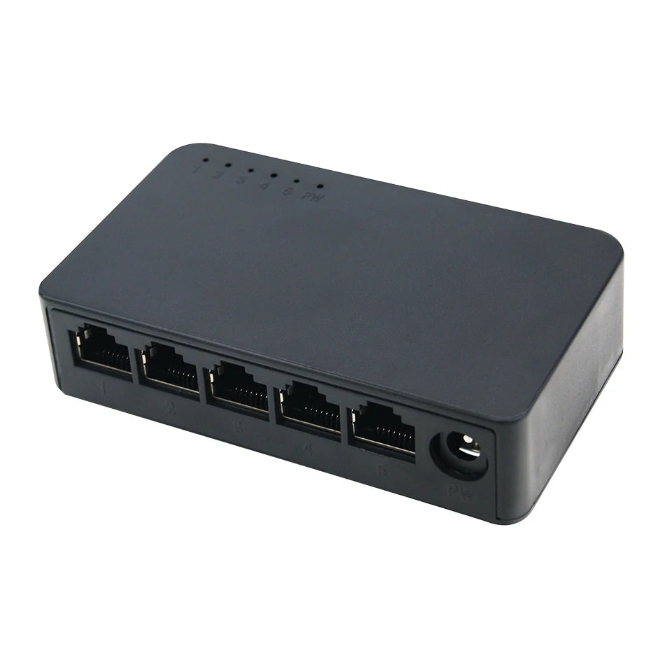 Switch Réseau Ethernet 5 Ports HKBTM | 100 Mbps ou Gigabit 1000 Mbps, Plug & Play, RJ45 – CLEVI Paris
