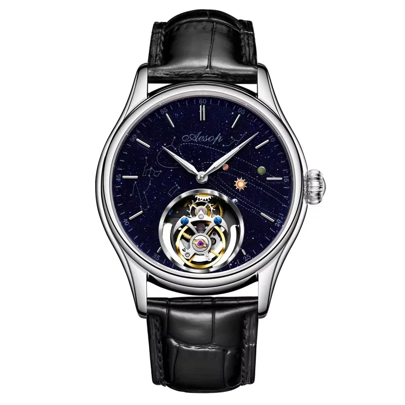 Montre Homme AESOP Tourbillon Édition Limitée – Mécanique Manuelle, Verre Saphir, Squelette