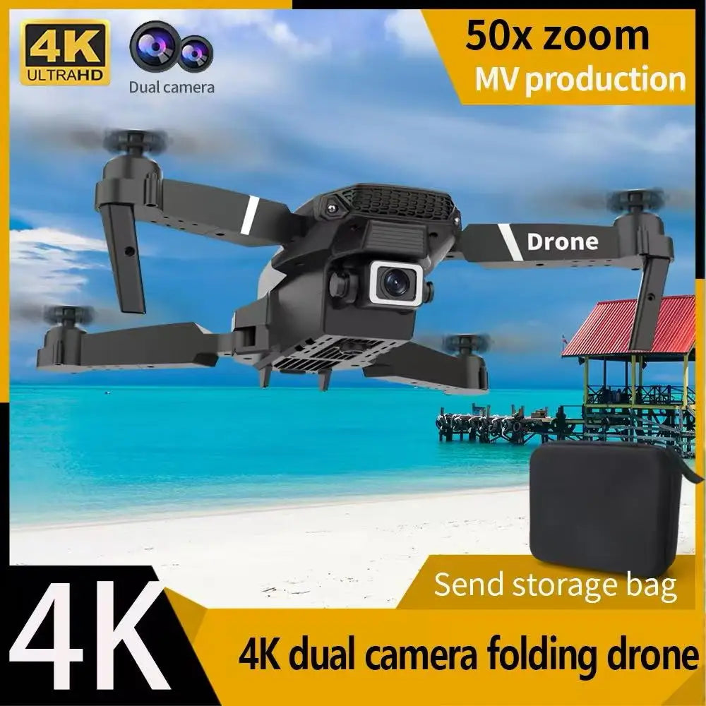 Drone Pliable E525 4K WiFi FPV – Double Caméra, Maintien d'Altitude, Gyroscope 6 Axes & Vol en Trajectoire – CLEVI Paris