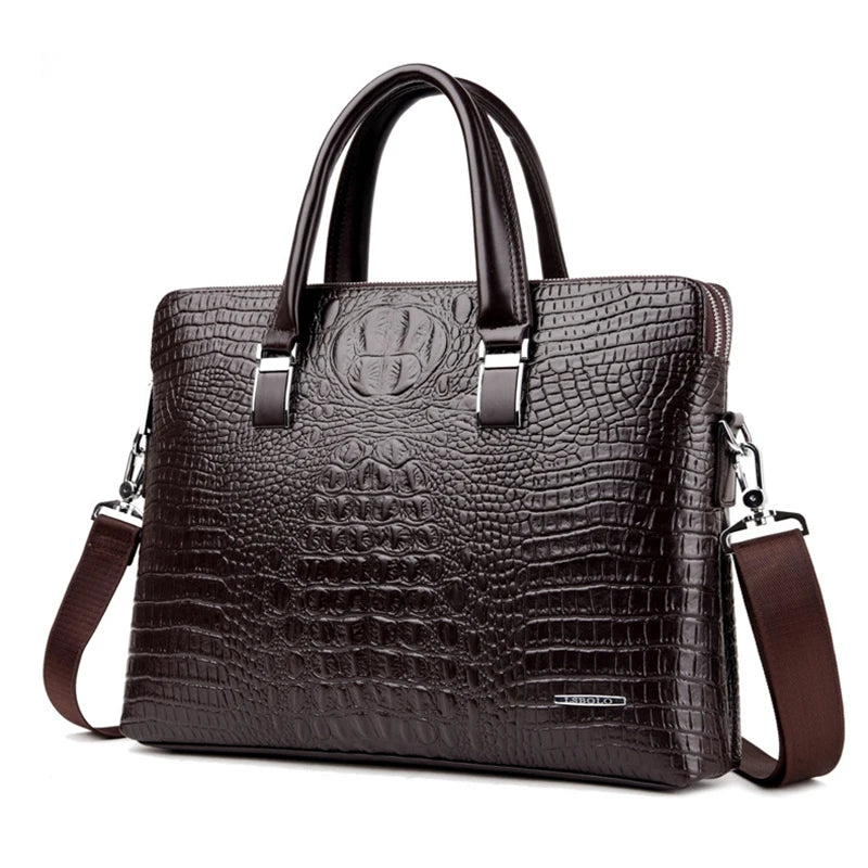 Serviette PU Motif Croco Homme Ordinateur 14" Business 720g – CLEVI Paris