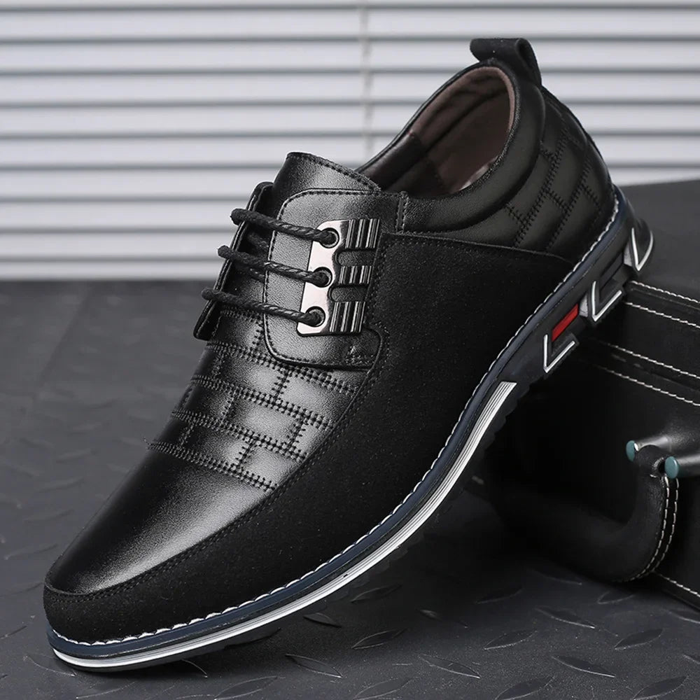 Sneakers Homme Casual Lacets – Cuir PU, Semelle Rehaussante, Grande Taille EU 38-50 – CLEVI Paris