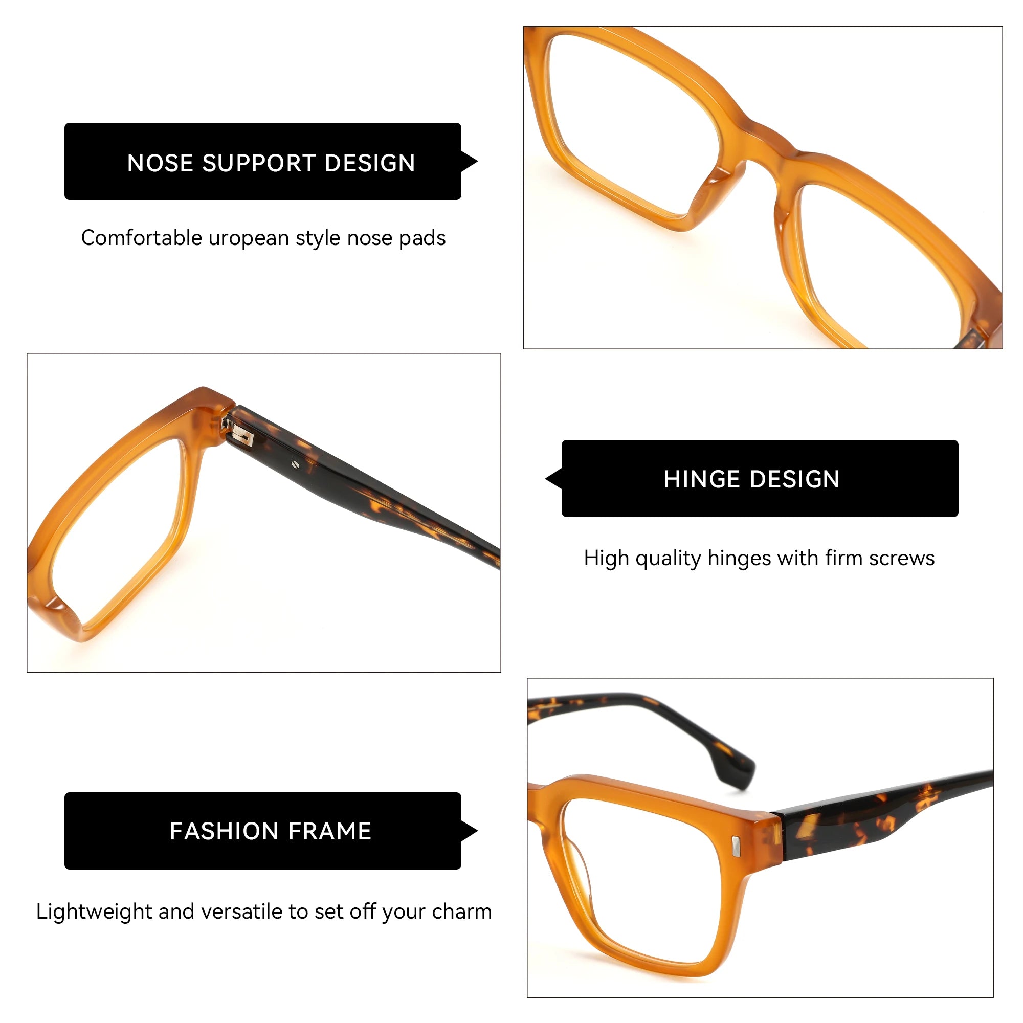 Monture Optique Carrée Homme | Acétate Fait Main ZENOTTIC | Style Premium Quotidien – CLEVI Paris