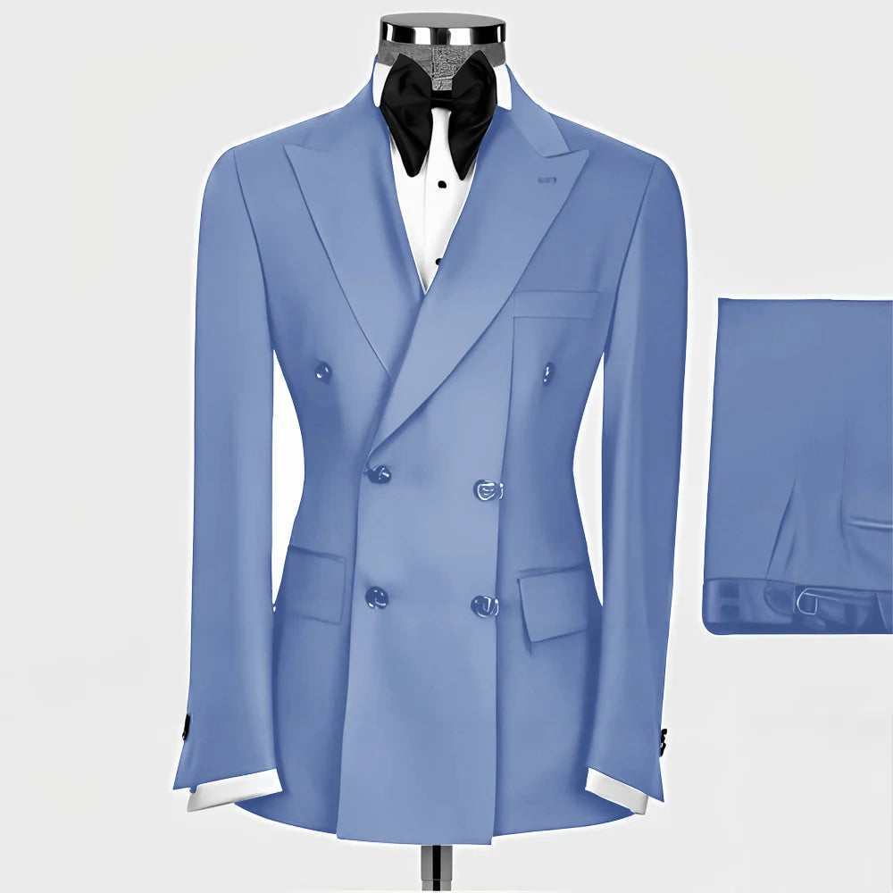 Costume Homme 2 Pièces Slim Fit – Blazer Revers Pointu, Smoking Mariage & Cérémonie