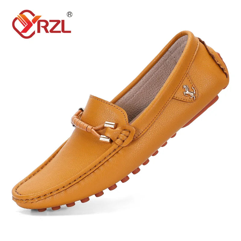 Mocassins Homme Cuir PU YRZL – Chaussures Plates Slip-On Respirantes Grande Taille 37-48 – CLEVI Paris