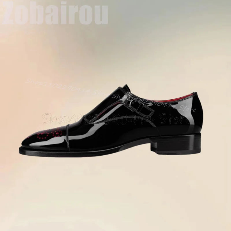 Chaussures Oxford Homme Zobairou – Cuir Verni, Lacets, Bout Rouge, Semelle Caoutchouc, Pointures 39-48 – CLEVI Paris