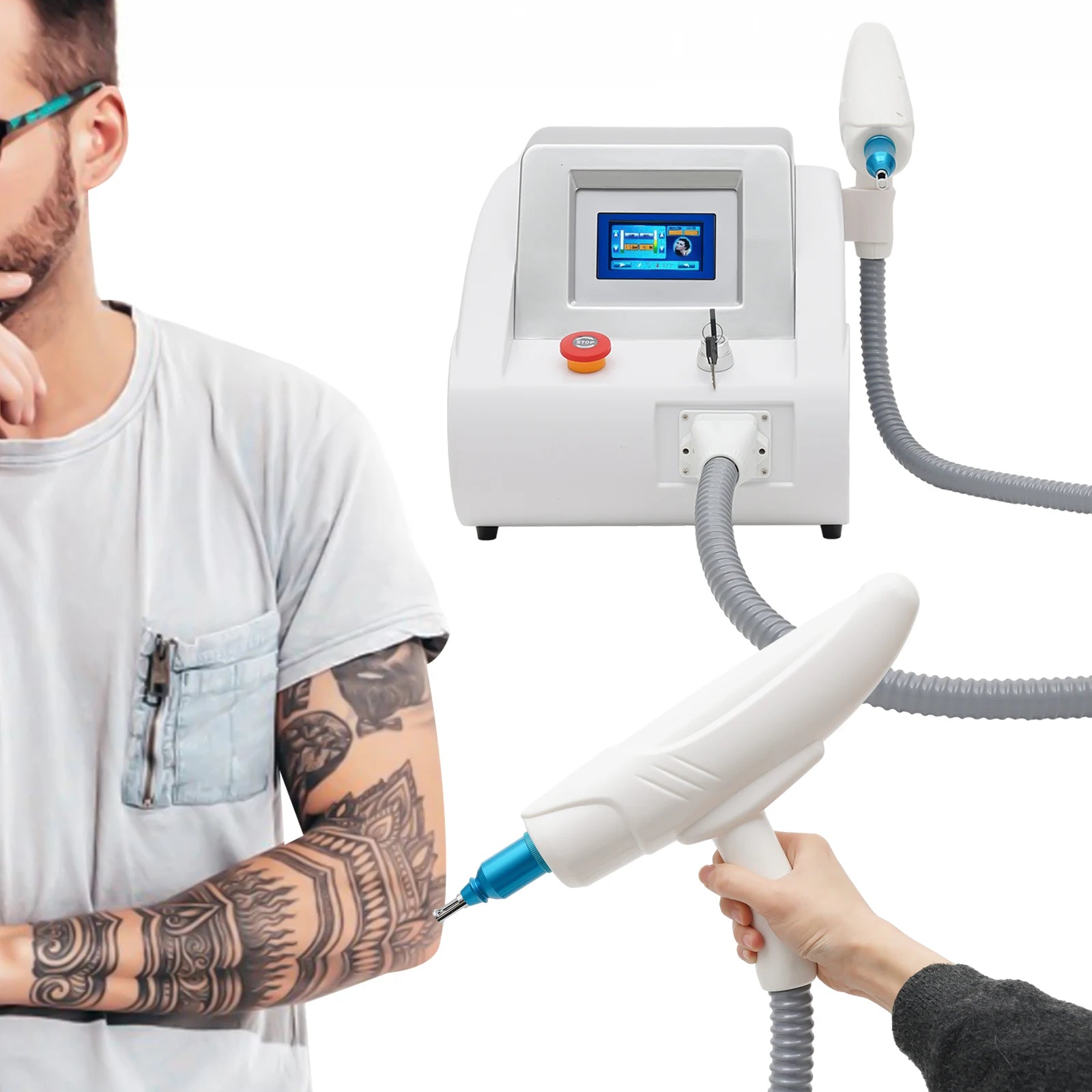 Machine Laser Professionnelle Détatouage & Suppression Pigments | 3 Têtes 1064nm 532nm 310W – CLEVI Paris