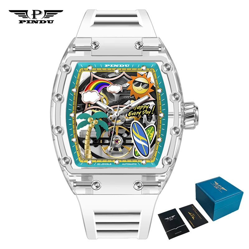 Montre Mécanique Transparente PINDU Homme – CLEVI Paris
