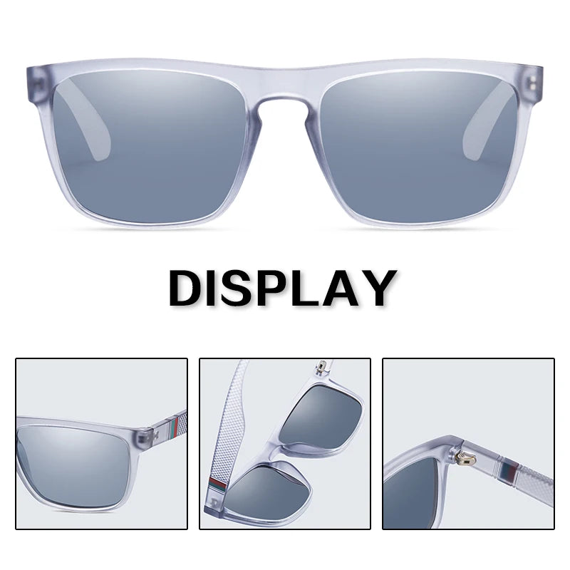 Lunettes de Soleil Rectangulaires Polarisées Vintage Homme – Verres TAC UV400 Conduite Pêche – CLEVI Paris