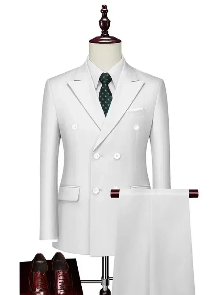 Costume Homme 2 Pièces Double Boutonnage Col Cranté Slim 17 Coloris Grande Taille Sur-Mesure – CLEVI Paris