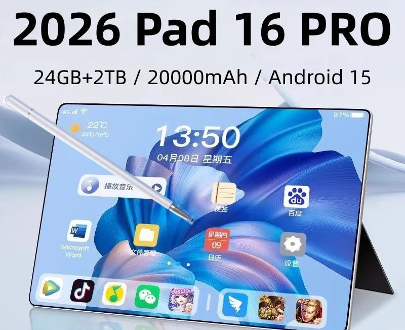 Tablette Android 11" Snapdragon 8 Gen3 20000mAh 5G 2560x1600 48MP Clavier Stylet – CLEVI Paris