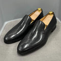 Mocassin Homme Cuir de Vache Peint à la Main Style Italien Bout Carré Slip-On | Mariage & Bureau US 7-12