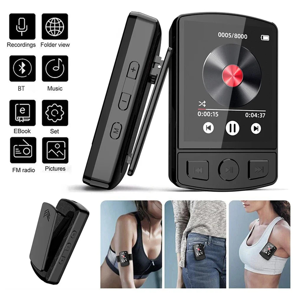 Lecteur MP3 MP4 Bluetooth 5.2 – Clip Sport HiFi avec Radio FM & Enregistreur Vocal