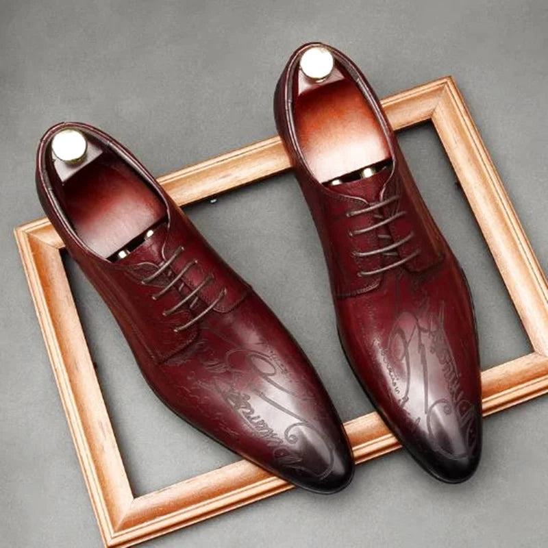 Derby Homme Cuir Véritable Business Mariage Bout Pointu – CLEVI Paris