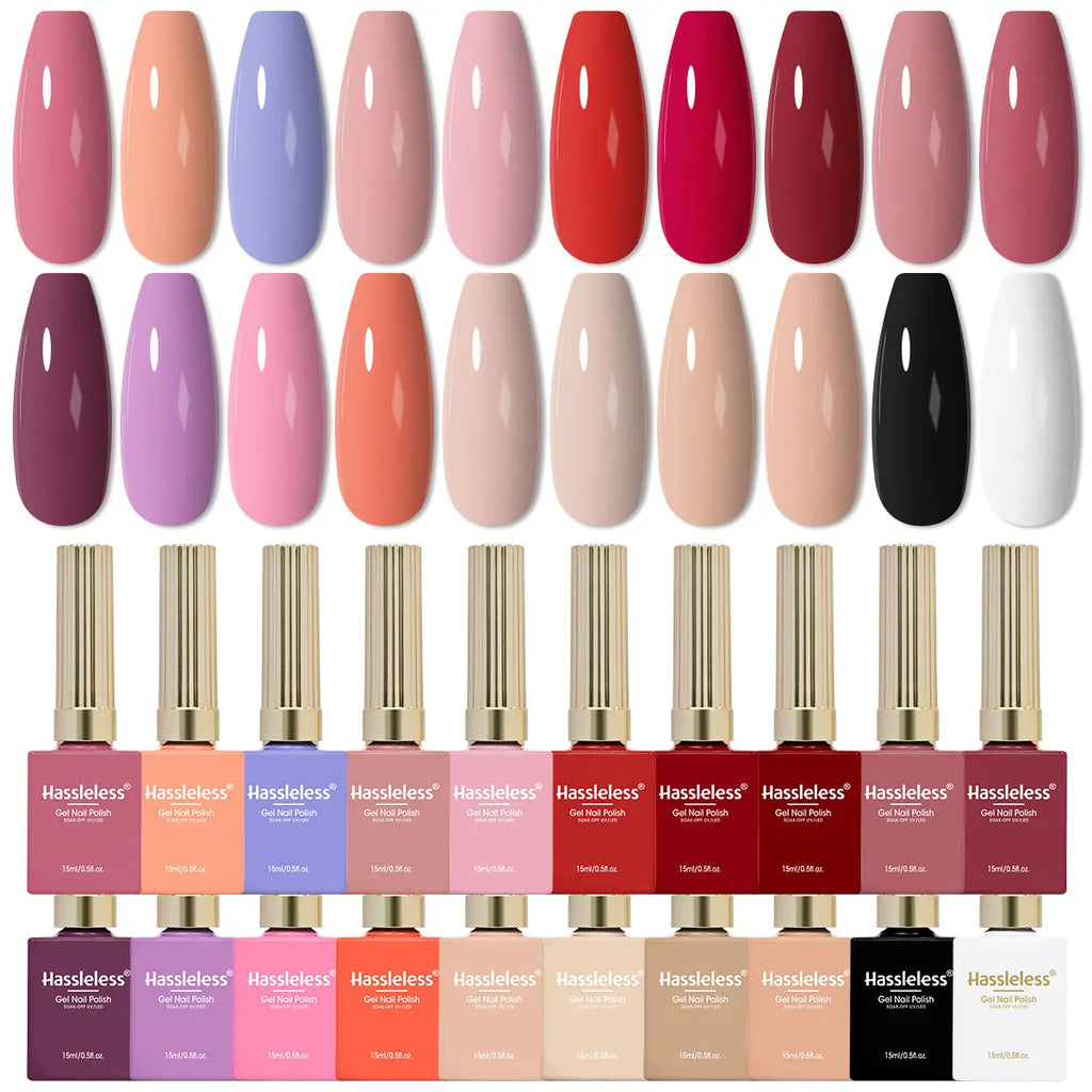 Vernis Gel Semi-Permanent Hassleless – 20 Couleurs Candy & Macaron – CLEVI Paris