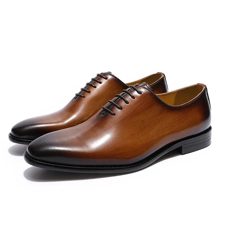 Oxford Whole-Cut Homme Luxe Cuir Vachette Véritable Bout Pointu | Business Mariage EU 39-46