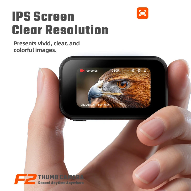 Lenovo F2 Thumb Mini Caméra 1080P HD — Grand Angle 130°, 25g, Multi-Filtres, Vlog & Sport | CLEVI Paris
