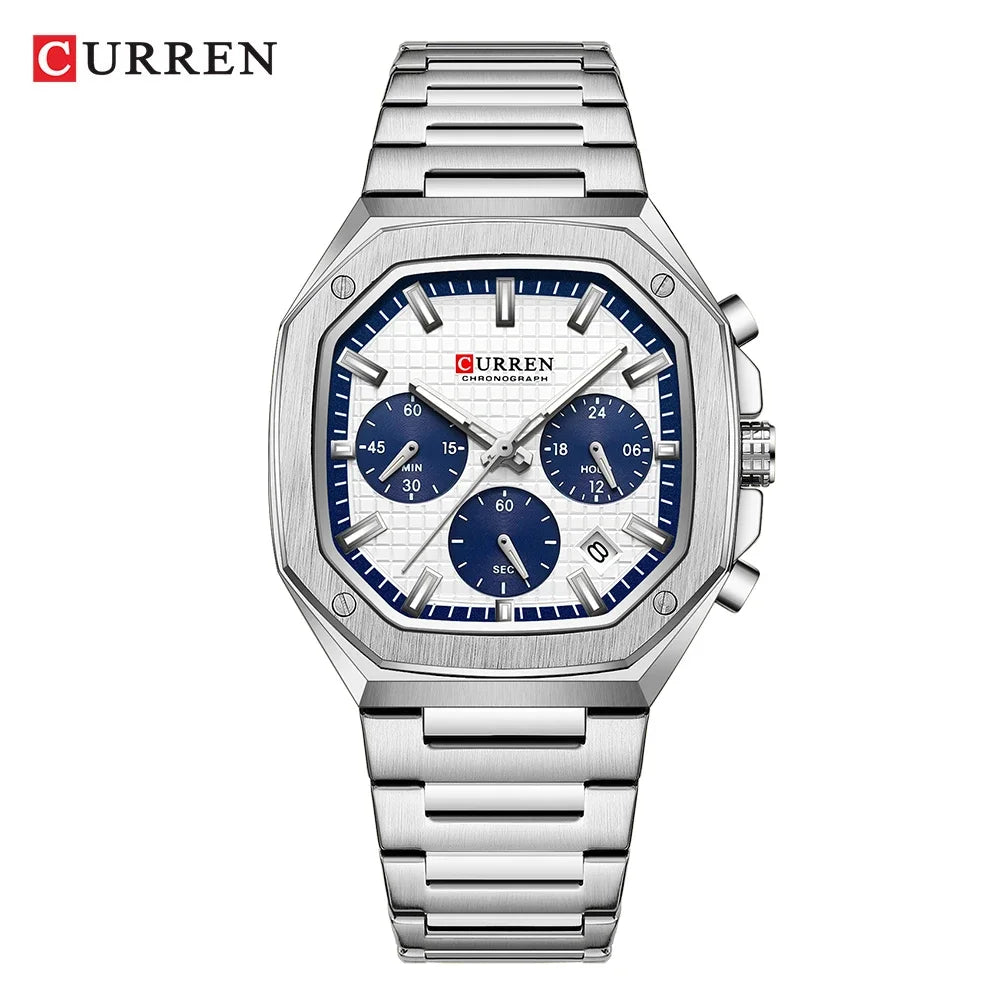 Montre Quartz Homme CURREN 8459 – Sport Luxe, Acier Inoxydable & Étanche | 8 Coloris