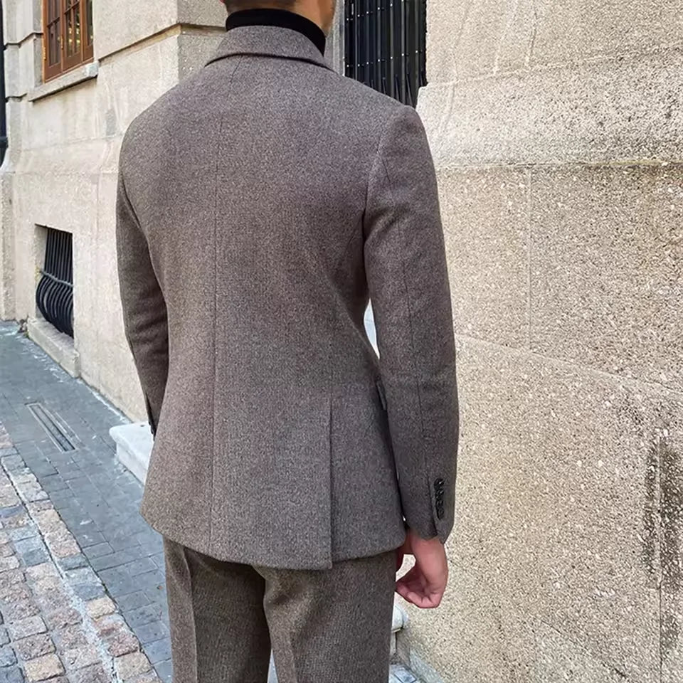 Costume homme 2 pièces en polyester et laine – CLEVI Paris