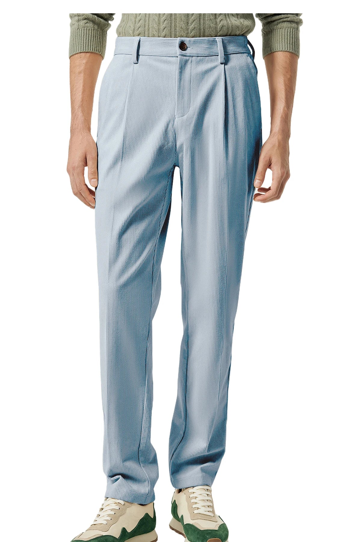 Pantalon homme en velours côtelé taille haute – CLEVI Paris