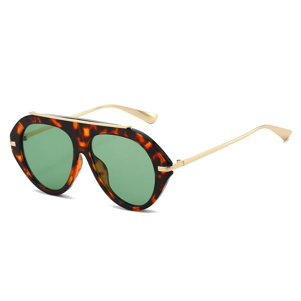 Lunettes de Soleil Oversize Pilot Rétro 70s Monture Métal Dorée UV400 Unisexe – CLEVI Paris