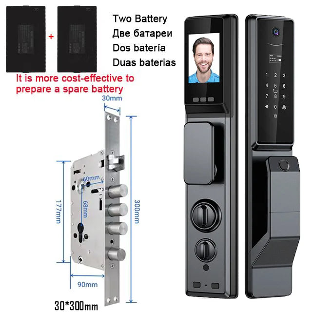 Serrure Connectée X6DL Extérieure IP66 Reconnaissance Faciale Caméra WiFi Tuya – CLEVI Paris