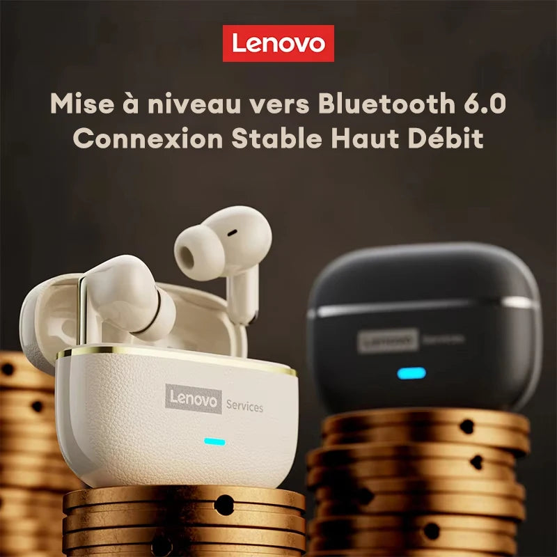 Lenovo LE208 Écouteurs TWS Bluetooth 6.0 ENC 36h Faible Latence 38ms – CLEVI Paris