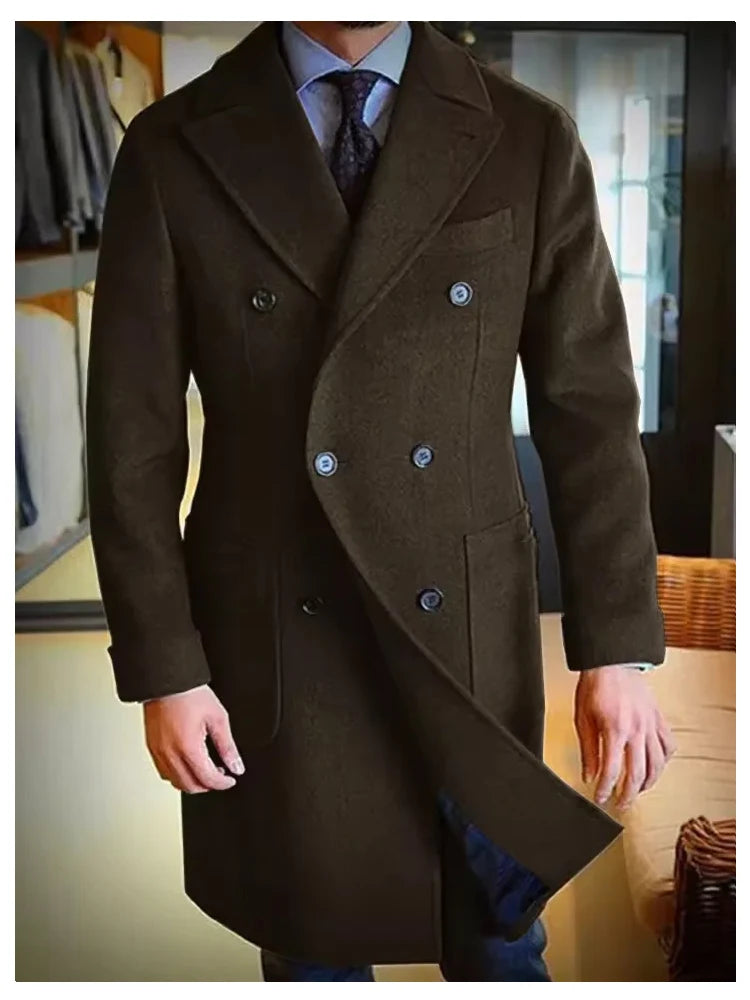 Manteau homme long double boutonnage – CLEVI Paris