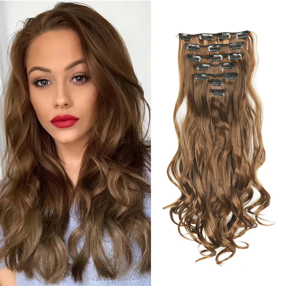 Extensions à clips synthétiques ondulées 22 pouces – CLEVI Paris