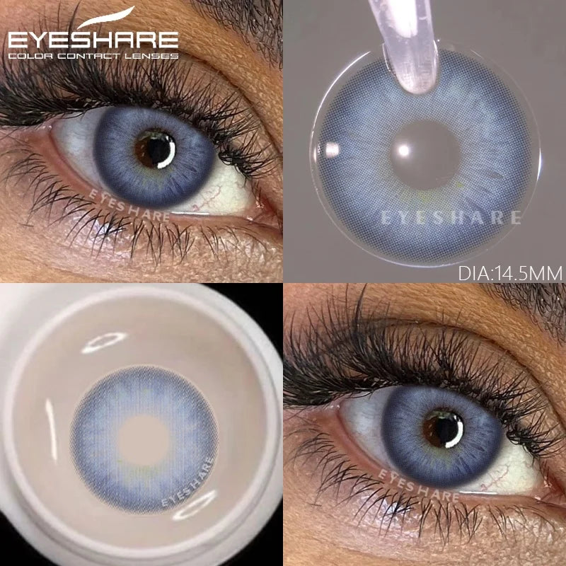 Lentilles de Contact Colorées EYESHARE – 15 Teintes, Port Annuel, Sans Correction
