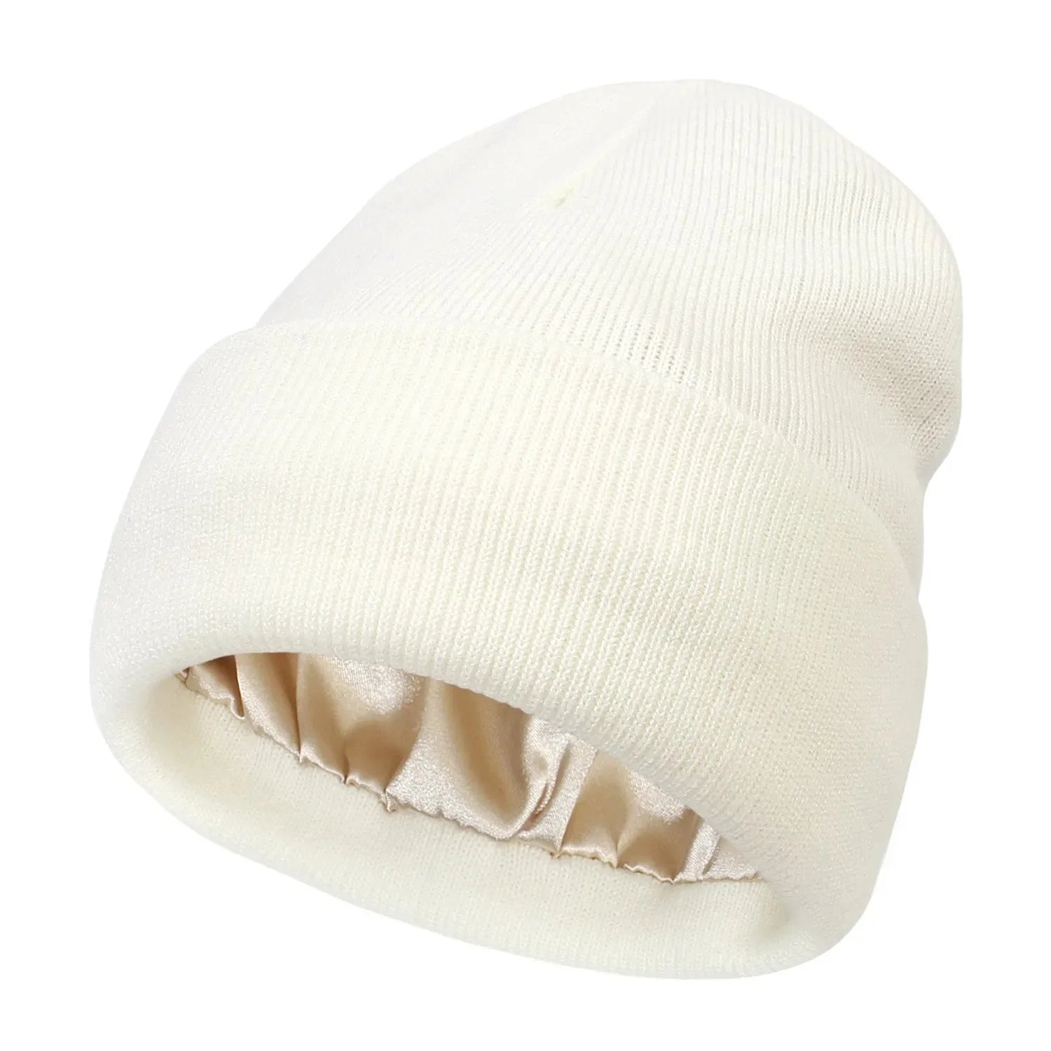 Bonnet Tricoté Doublé Satin Unisexe — CLEVI Paris