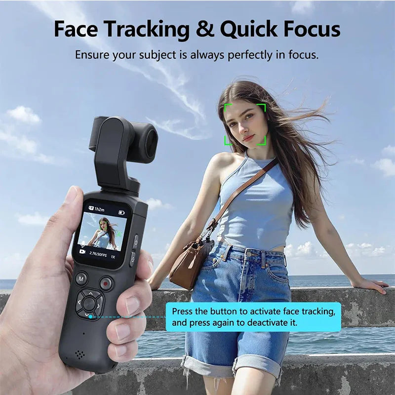 Action Cam 4K WiFi – Rotation 330°, Écran Tactile 1,72", Suivi de Visage, Vlog & Sport – CLEVI Paris