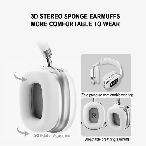 Casque Bluetooth BMAD MAX600 ANC Écran Tactile LCD 40mm BT 5.3 TF AUX Micro IA – CLEVI Paris