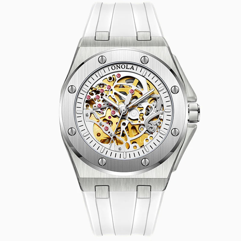 ONOLA Montre Automatique Homme Squelette Sport Silicone Étanche Multicolore – CLEVI Paris
