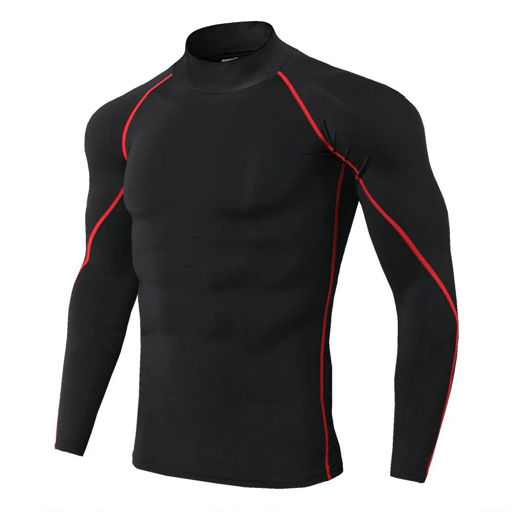 T-shirt Sport Homme Manches Longues Compression Polyester | Séchage Rapide, Running & Fitness, Tailles M à 3XL – CLEVI Paris