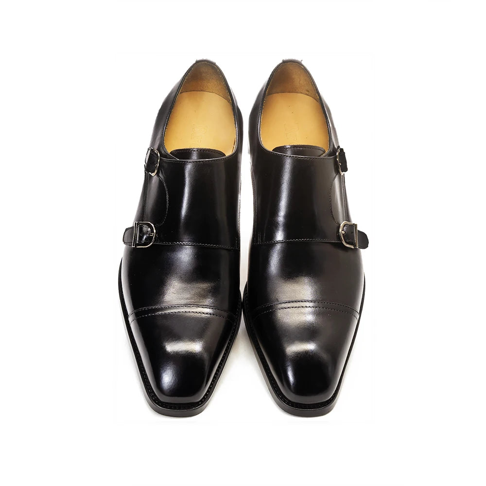Monk Strap Double Boucle Homme Cuir de Veau Cap-Toe | Business Mariage US 7-13