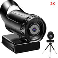 Webcam USB 4K Autofocus – Micro Intégré, Trépied Inclus, Plug & Play, Streaming & Conférence