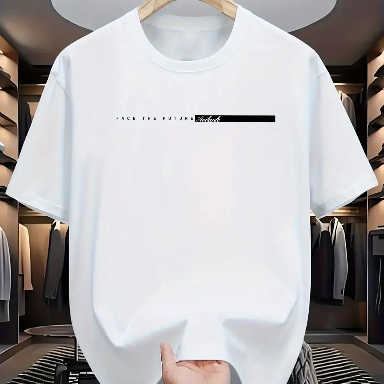 T-Shirt Homme Polyester Loose Col Rond Imprimé Grandes Lettres High Street 6 Coloris – CLEVI Paris