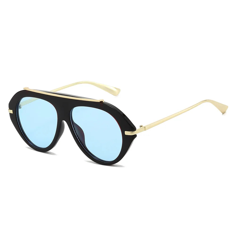 Lunettes de Soleil Oversize Pilot Rétro 70s Monture Métal Dorée UV400 Unisexe – CLEVI Paris