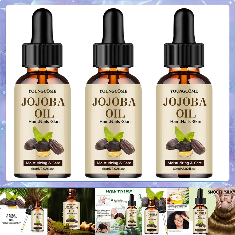 Huile de Jojoba Bio YOUNGCOME | Pressée à Froid & Pure | Cheveux, Visage, Peau & Ongles | Certifiée CPNP – CLEVI Paris