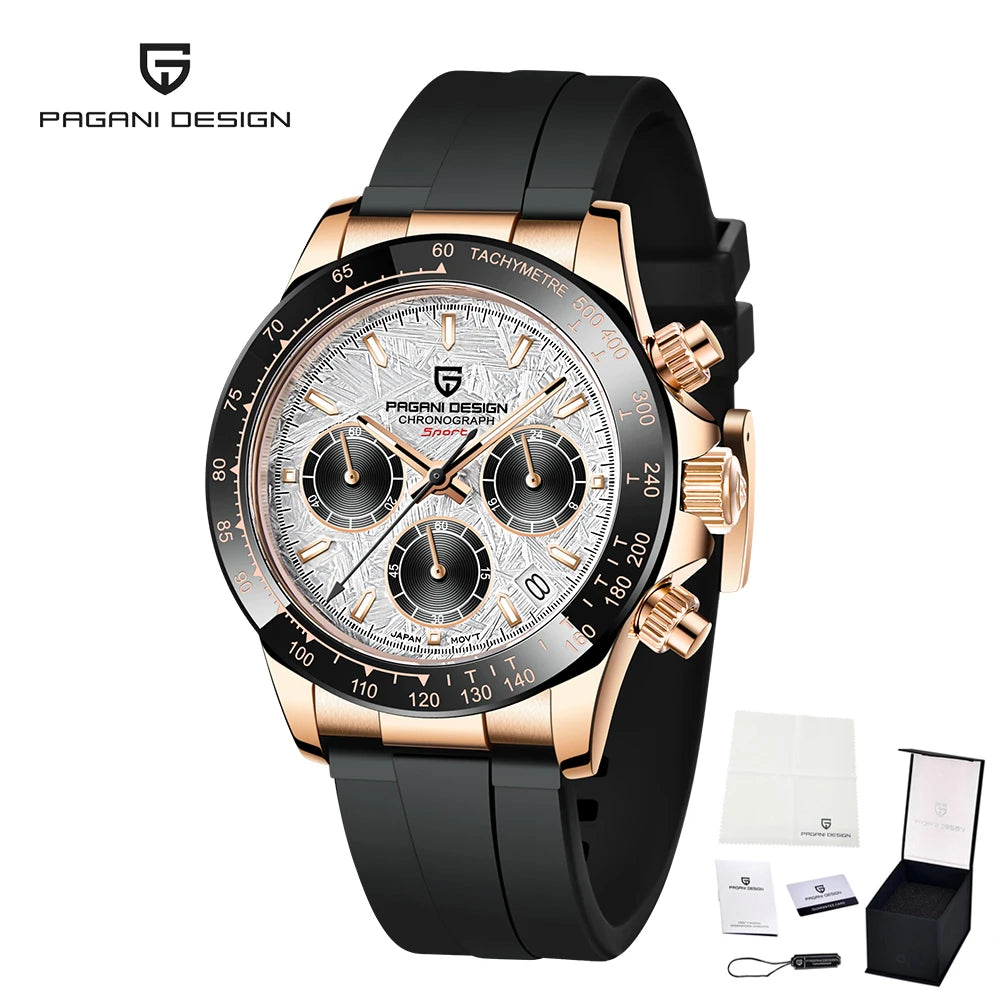 Montre Chronographe Homme Pagani Design PD-1664 Quartz Saphir 100m Caoutchouc – CLEVI Paris