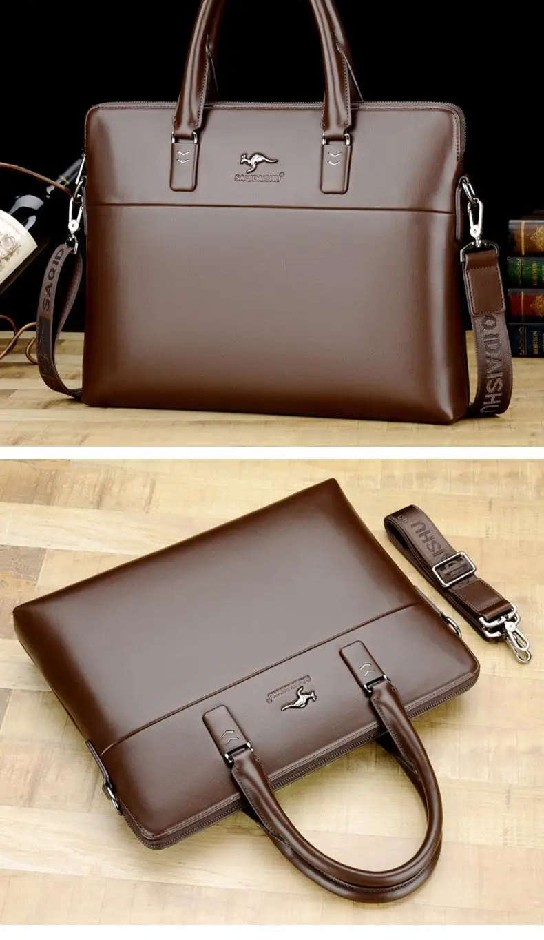 Serviette PU Homme Format A4 Ordinateur 14" Multi-Poches Bureau – CLEVI Paris