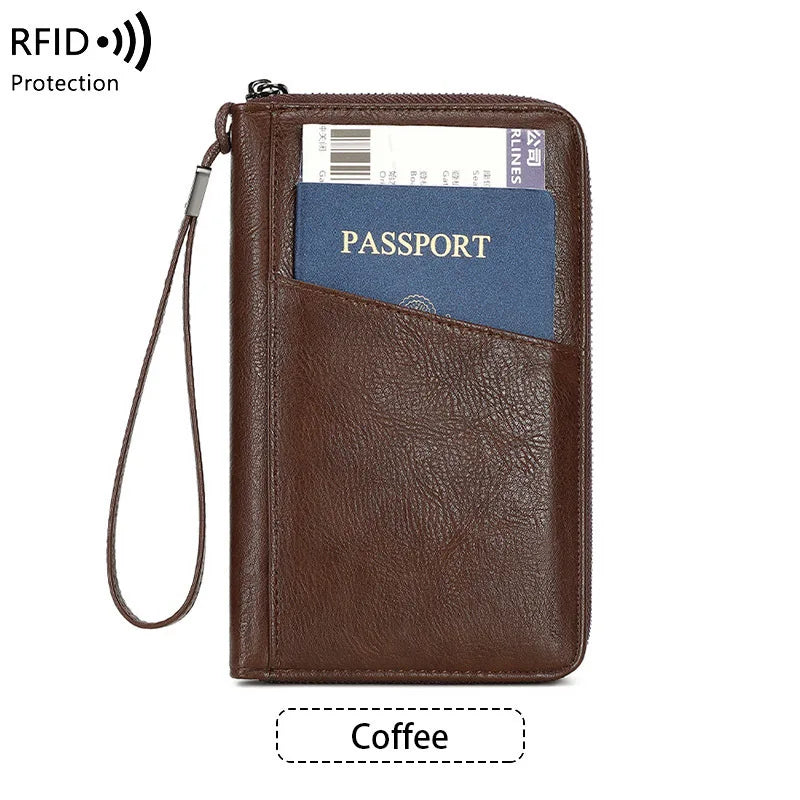 Porte-Passeport Anti-RFID PU Imperméable | Portefeuille Voyage Multifonction, 8 Coloris – CLEVI Paris