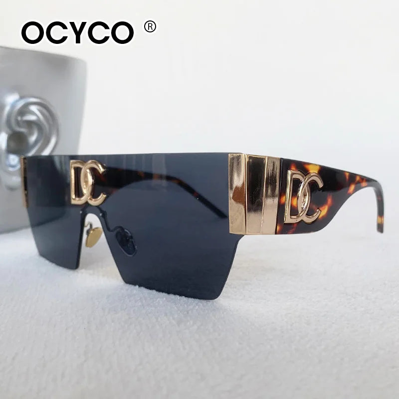 Lunettes de Soleil Carrées Sans Monture Vintage UV400 Dégradé Femme – CLEVI Paris